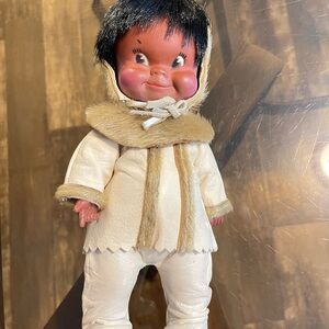 Vintage Regal eEskimo Doll In Faux Fur Outfit With Adorable Hooded Coat